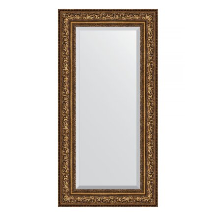 Зеркало с фацетом в багетной раме Evoform виньетка состаренная бронза 109 мм 60х120 см в Казани 