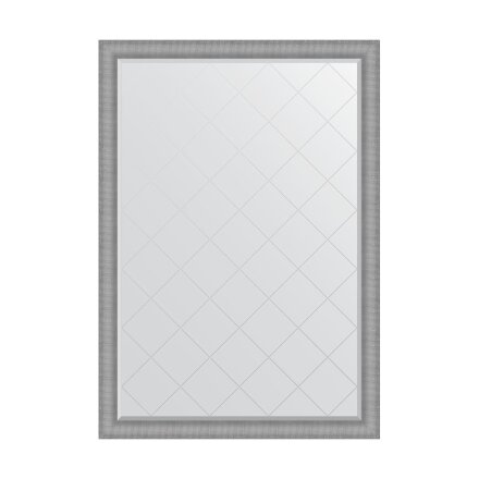 Зеркало с гравировкой в багетной раме Evoform серебряная кольчуга 88 мм 132x187 см в Казани 