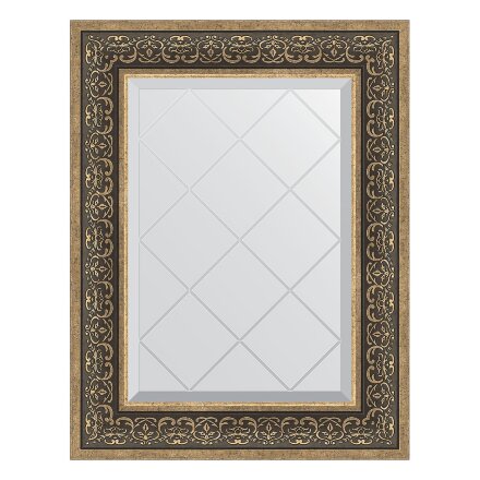 Зеркало с гравировкой в багетной раме Evoform вензель серебряный 101 мм 59x76 см в Казани 