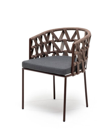 Плетеный стул из роупа Диего серо-коричневый в Казани 