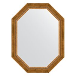Зеркало в багетной раме Evoform состаренная бронза с плетением 70 мм 63x83 см