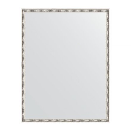 Зеркало в багетной раме Evoform витое серебро 28 мм 68х88 см в Казани 
