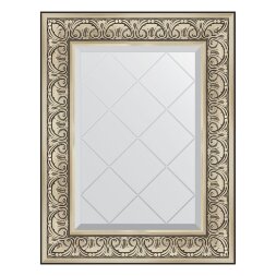 Зеркало с гравировкой в багетной раме Evoform барокко серебро 106 мм 60x77 см