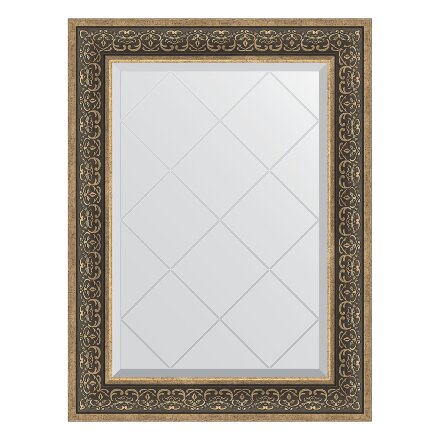 Зеркало с гравировкой в багетной раме Evoform вензель серебряный 101 мм 69x91 см в Казани 