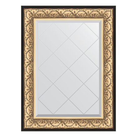 Зеркало с гравировкой в багетной раме Evoform барокко золото 106 мм 70x92 см в Казани 