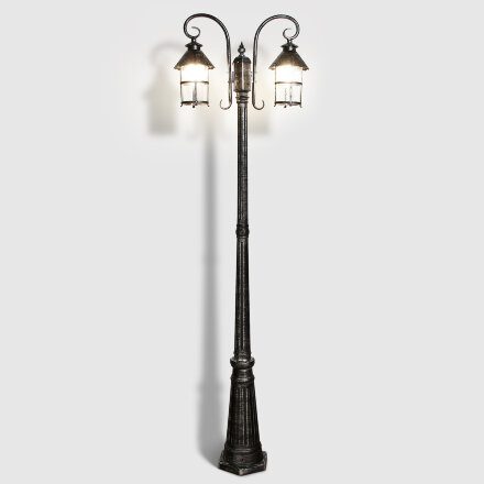 Светильник садовый Amber Lamp 9732-POLE 10 напольный IP44 E27 100Вт, черное серебро в Казани 