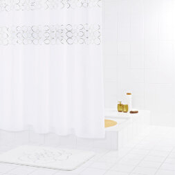 Штора для ванных комнат Paillette желтый/золотой 180*200 Ridder