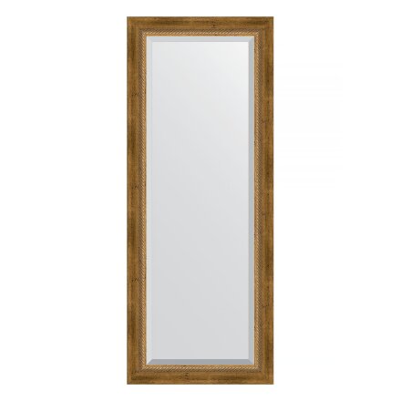 Зеркало с фацетом в багетной раме Evoform состаренное бронза с плетением 70 мм 53х133 см в Казани 