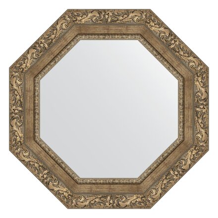 Зеркало в багетной раме Evoform виньетка античная латунь 85 мм 55,4х55,4 см в Казани 