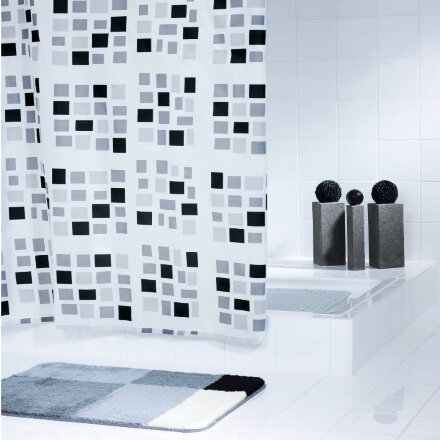 Штора для ванных комнат Stones белый/черный 180Х200  Ridder в Казани 