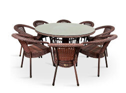 Комплект мебели DECO 8 с круглым столом, коричневый