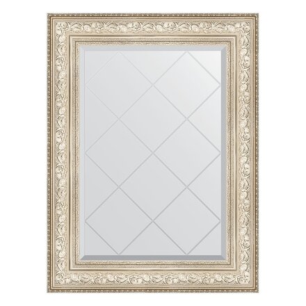 Зеркало с гравировкой в багетной раме Evoform виньетка серебро 109 мм 70x93 см в Казани 