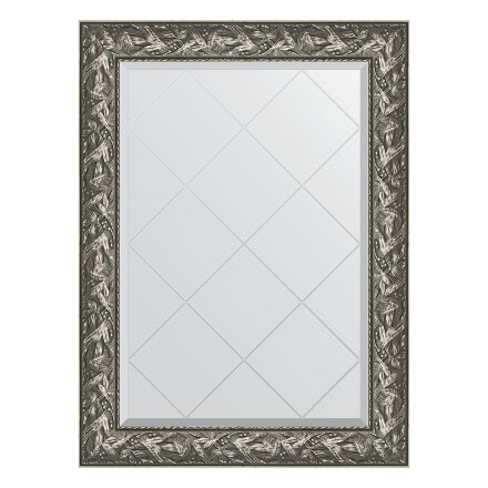 Зеркало с гравировкой в багетной раме Evoform византия серебро 99 мм 79x106 см в Казани 