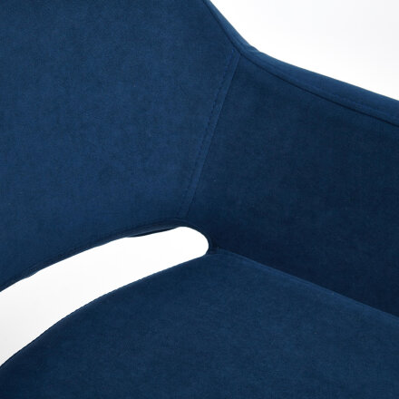 Кресло ТС 66х54х95 см флок хром синий в Казани 