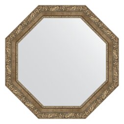 Зеркало в багетной раме Evoform виньетка античная латунь 85 мм 75,4х75,4 см