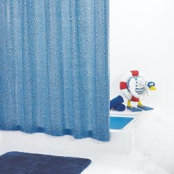 Штора для ванных комнат Drops синий/голубой 180*200 Ridder