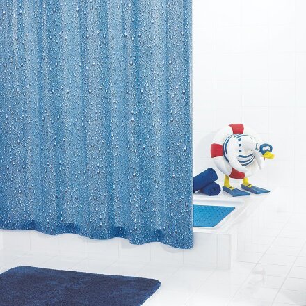 Штора для ванных комнат Drops синий/голубой 180*200 Ridder в Казани 