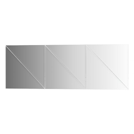 Зеркальная плитка Evoform с фацетом 10 mm - комплект 6 шт треугольник 30х30 см; серебро в Казани 
