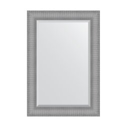 Зеркало с фацетом в багетной раме Evoform серебряная кольчуга 88 мм 67x97 см