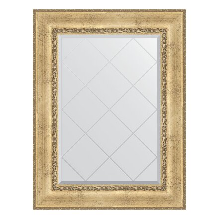 Зеркало с гравировкой в багетной раме Evoform состаренное серебро с орнаментом 120 мм 72x95 см в Казани 