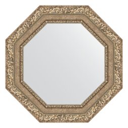 Зеркало в багетной раме Evoform виньетка античное серебро 85 мм 55,4х55,4 см