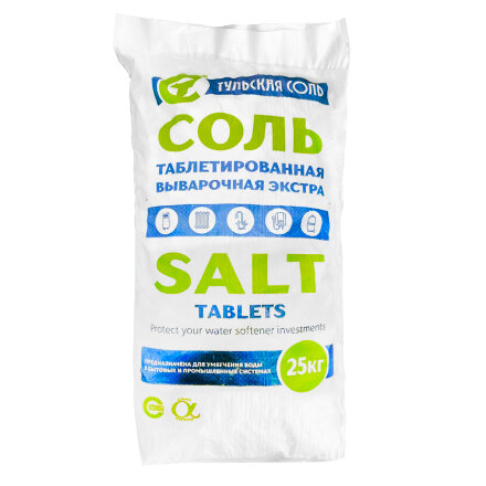 Соль таблетированная Тульская соль в мешке по 25 кг в Казани 