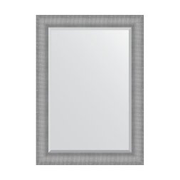 Зеркало с фацетом в багетной раме Evoform серебряная кольчуга 88 мм 77x107 см