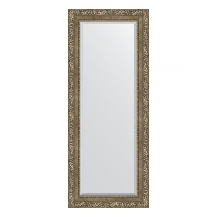 Зеркало с фацетом в багетной раме Evoform виньетка античная латунь 85 мм 55х135 см в Казани 