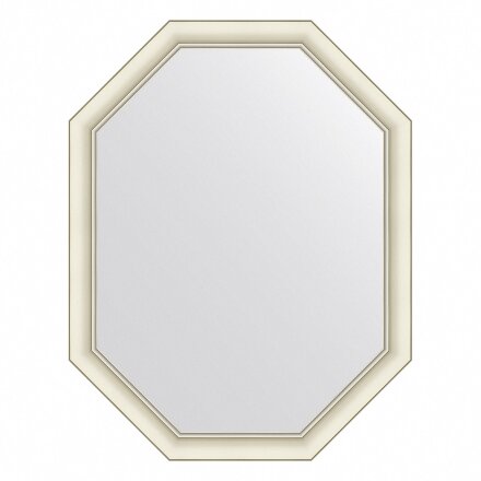 Зеркало в багетной раме Evoform белый с серебром 60 мм 71х91 см в Казани 