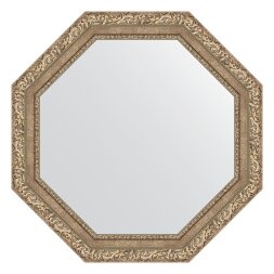 Зеркало в багетной раме Evoform виньетка античное серебро 85 мм 75,4х75,4 см