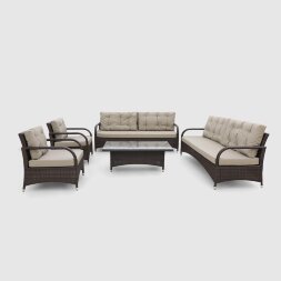 Комплект мебели Ns Rattan Family коричневый с бежевым 5 предметов