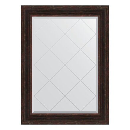 Зеркало с гравировкой в багетной раме Evoform темный прованс 99 мм 79x106 см в Казани 