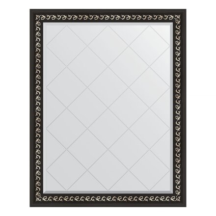 Зеркало с гравировкой в багетной раме Evoform черный ардеко 81 мм 95x120 см в Казани 
