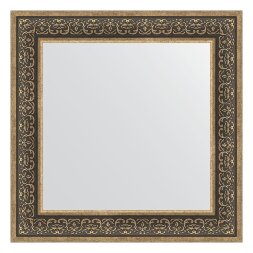 Зеркало в багетной раме Evoform вензель серебряный 101 мм 73х73 см
