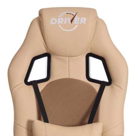Кресло компьютерное TC Driver искусственная кожа бежевое с бронзовым 55х49х126 см в Казани 