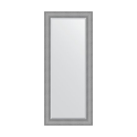 Зеркало с фацетом в багетной раме Evoform серебряная кольчуга 88 мм 67x157 см в Казани 