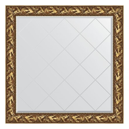 Зеркало с гравировкой в багетной раме Evoform византия золото 99 мм 109x109 см в Казани 