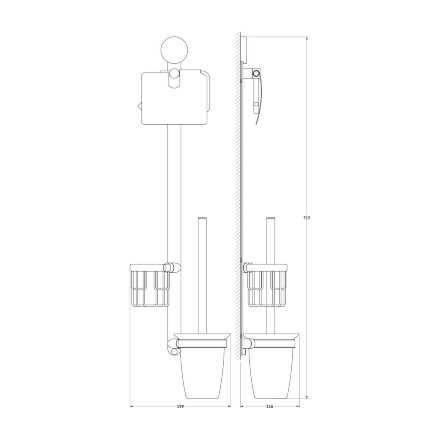 Штанга с 3-мя аксессуарами для туалета 72 cm (матовое стекло; хром) ARTWELLE HAR 054 в Казани 