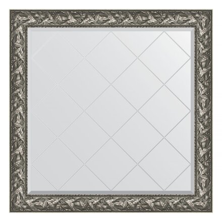Зеркало с гравировкой в багетной раме Evoform византия серебро 99 мм 109x109 см в Казани 