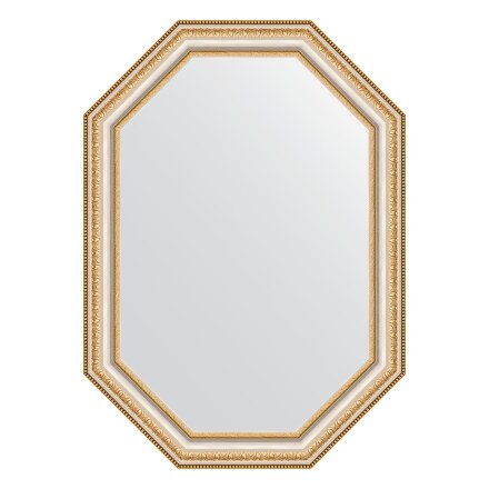 Зеркало в багетной раме Evoform золотые бусы на серебре 60 мм 51x71 см в Казани 
