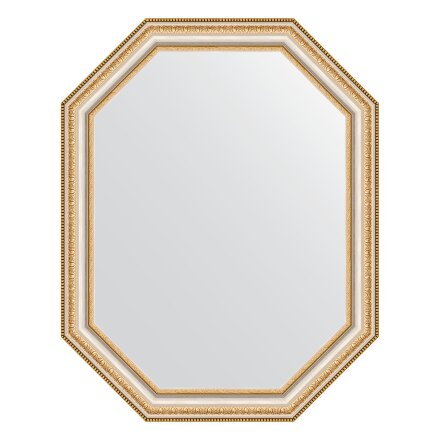 Зеркало в багетной раме Evoform золотые бусы на серебре 60 мм 56x71 см в Казани 