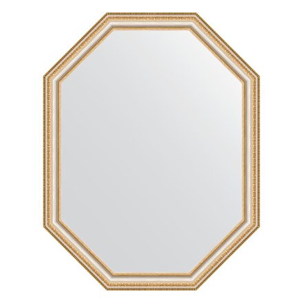 Зеркало в багетной раме Evoform золотые бусы на серебре 60 мм 71x91 см в Казани 