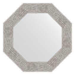 Зеркало в багетной раме Evoform волна хром 90 мм 61x61 см