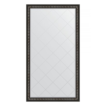 Зеркало напольное с гравировкой в багетной раме Evoform черный ардеко 81 мм 110x199 см в Казани 