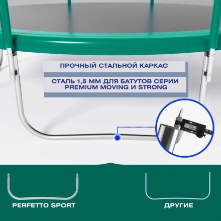 Батут с защитной сеткой Perfetto Sport 12 Dynamic, диаметр 3,7 м в Казани 