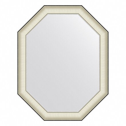 Зеркало в багетной раме Evoform белая кожа с хромом 78 мм 74х94 см в Казани 