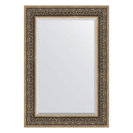 Зеркало с фацетом в багетной раме Evoform вензель серебряный 101 мм 69х99 см в Казани 