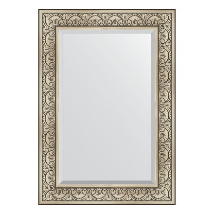 Зеркало с фацетом в багетной раме Evoform барокко серебро 106 мм 70х100 см в Казани 