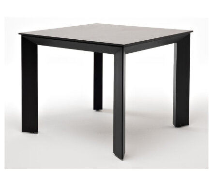 Обеденный стол из HPL 90 Венето серый гранит, каркас черный в Казани 
