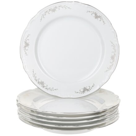 Набор тарелок мелких Thun Констанция 24 см серый декор в Казани 